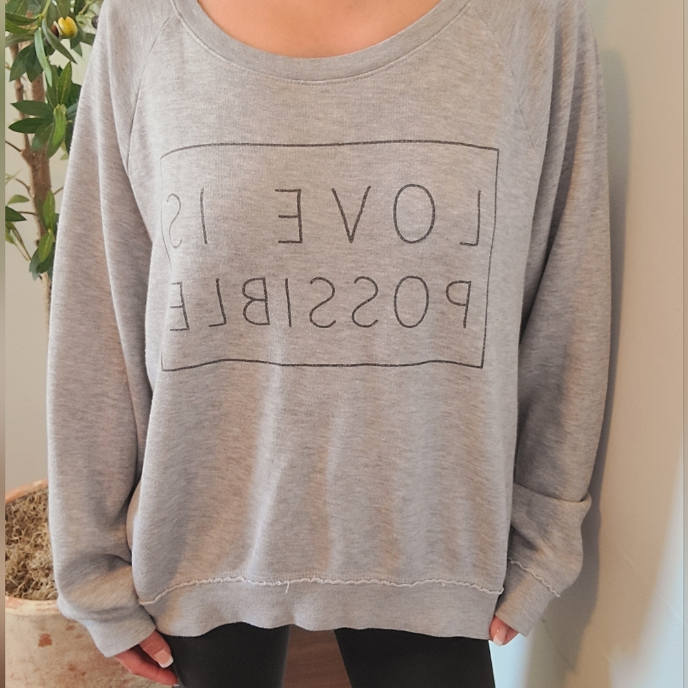 Gray Love Is Possible Sweater
